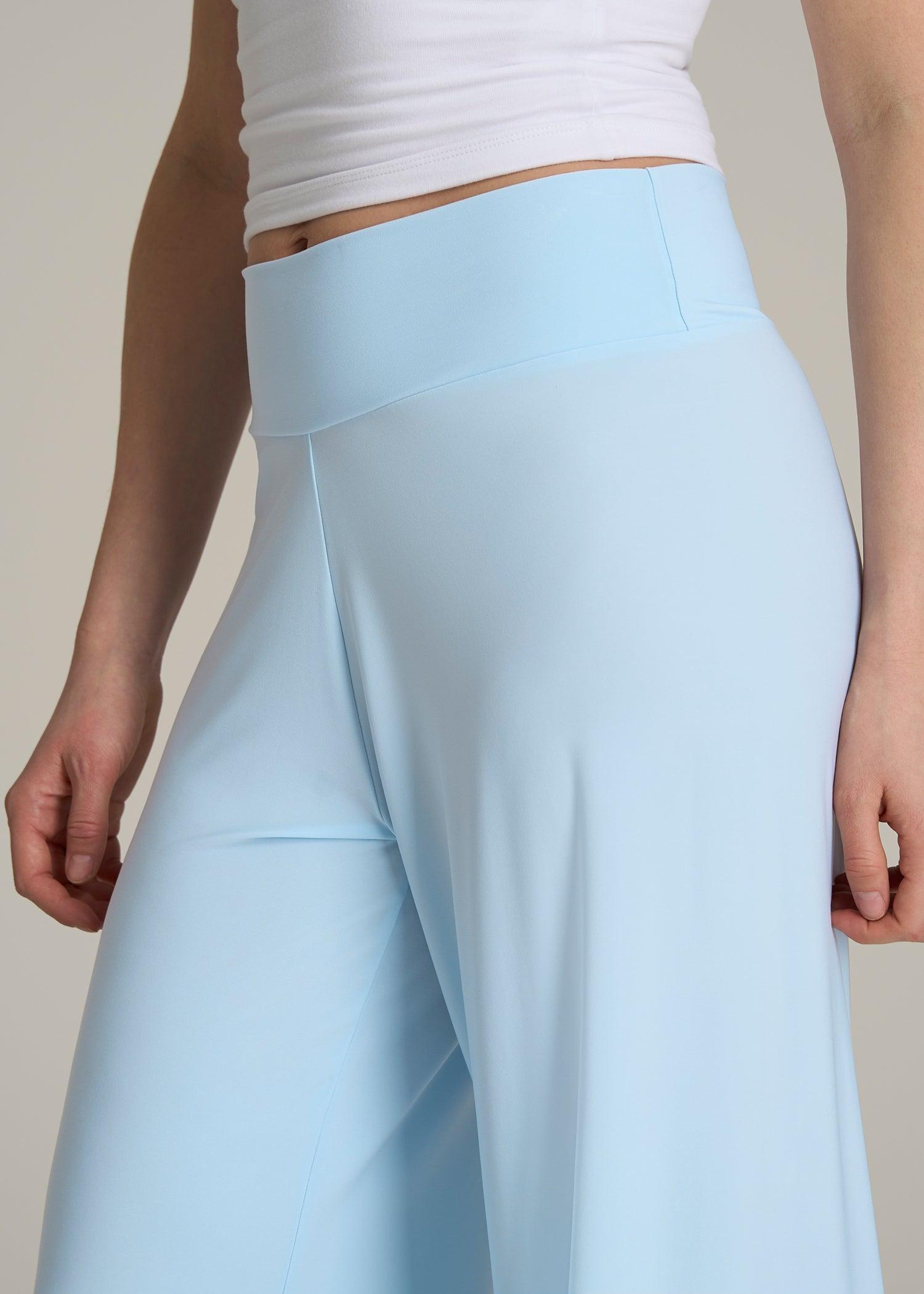 Pull On Breezy Wide Leg Pants for Tall Women in Ice Blue Product Image