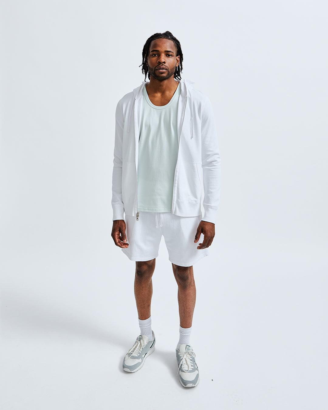 Lightweight Terry Slim Zip Hoodie Male Product Image