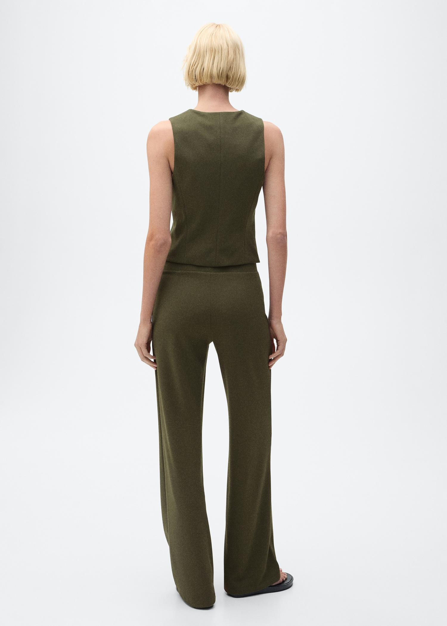 Straight knitted pants - Women | MANGO USA Product Image