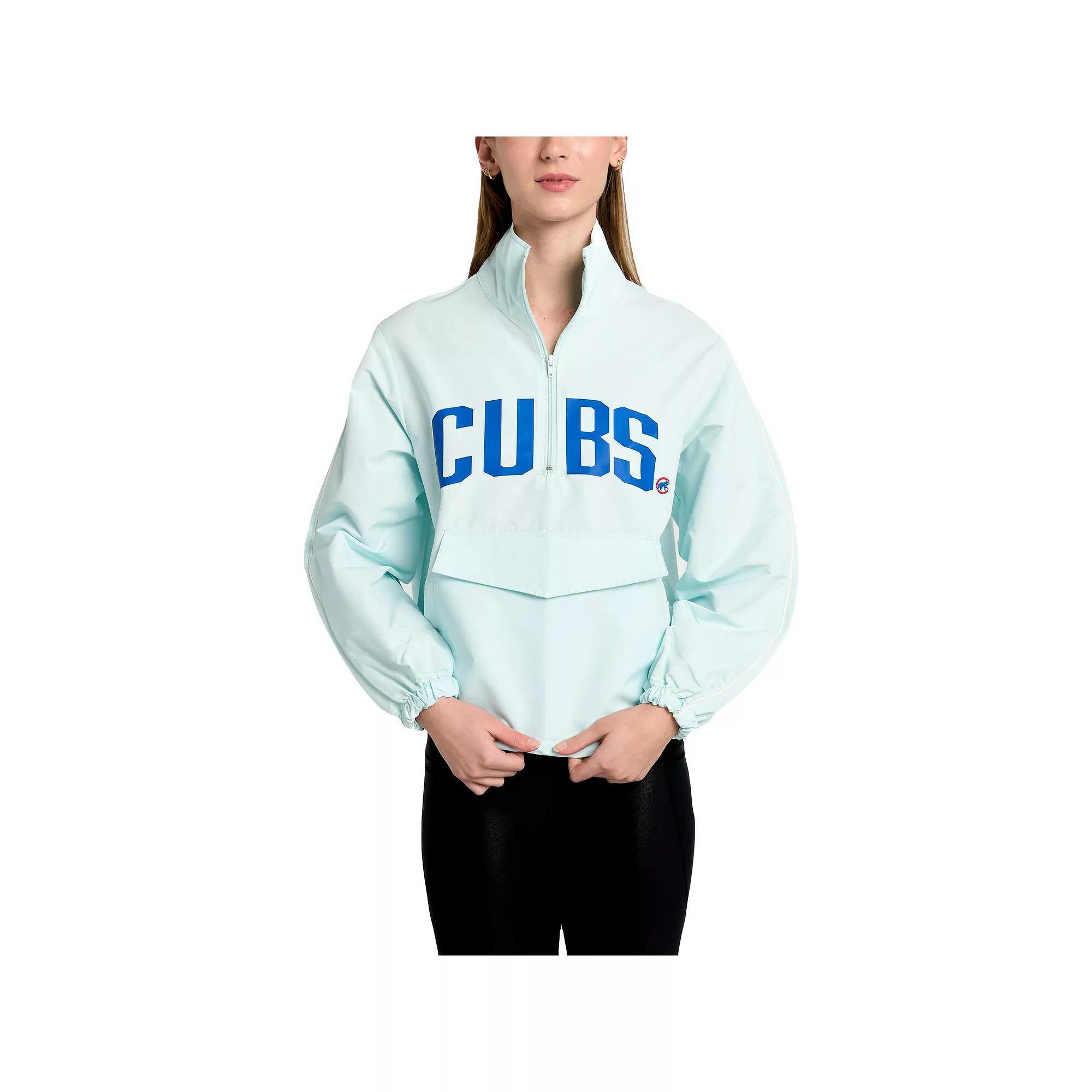 Women's Lusso Light Blue Chicago Cubs Parker Half-Zip Jacket, Size: XL Product Image