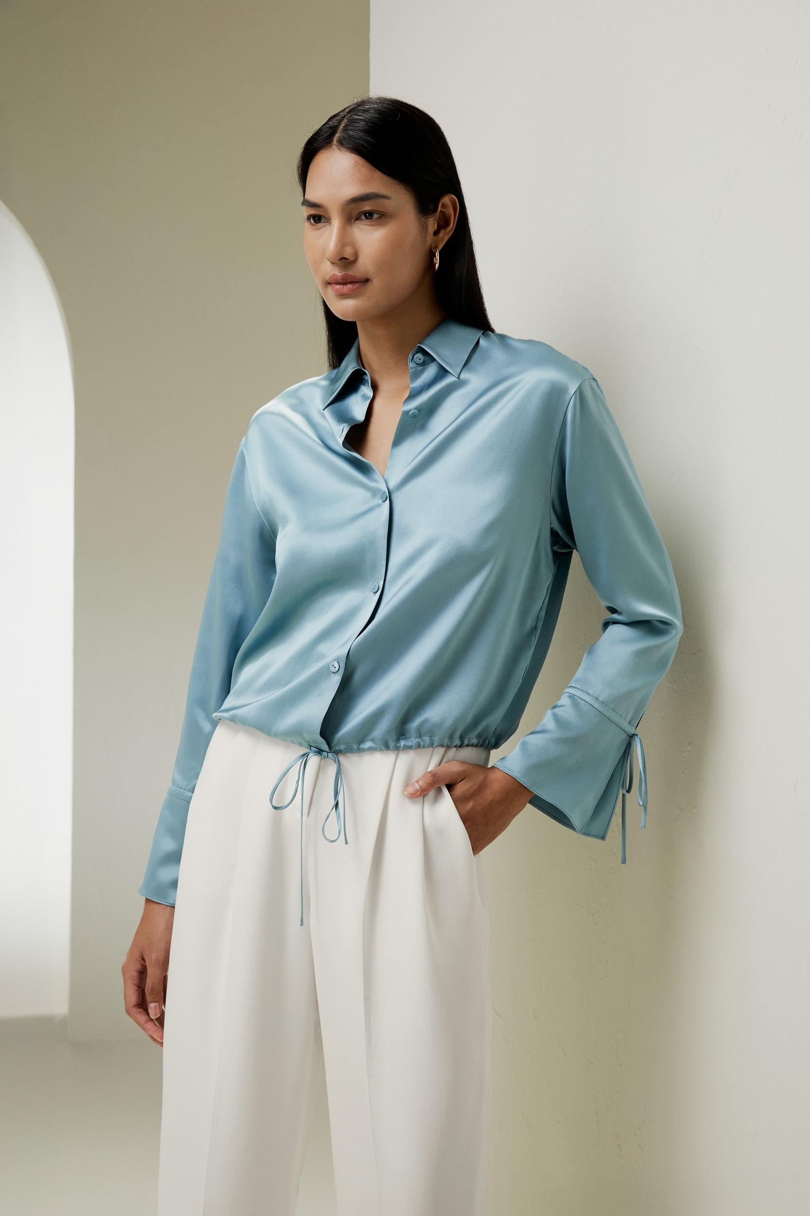 Silk Blouse with Drawstring Product Image