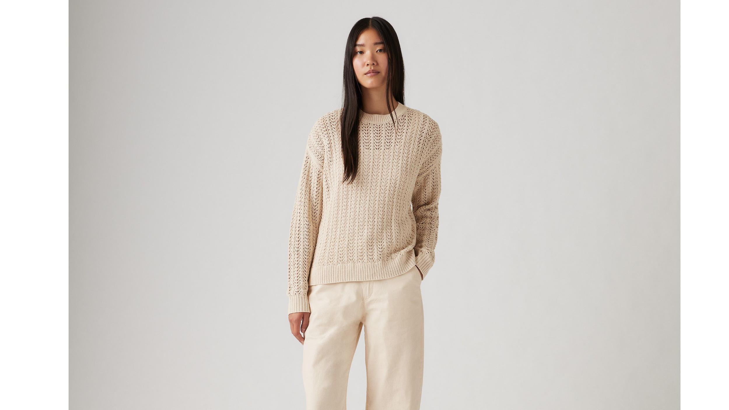 Sunrise Cotton Linen Crochet Sweater Product Image
