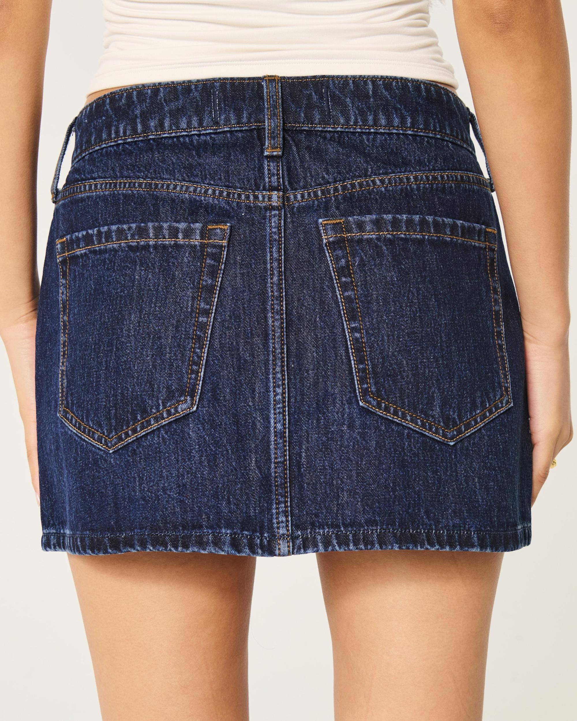 Mid-Rise Denim Mini Skirt Product Image