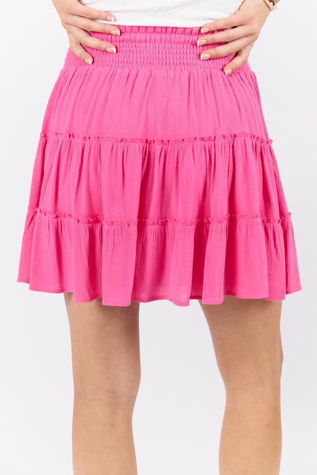 Through The Garden Pink Longer Length Solid Mini Skort FINAL SALE Product Image