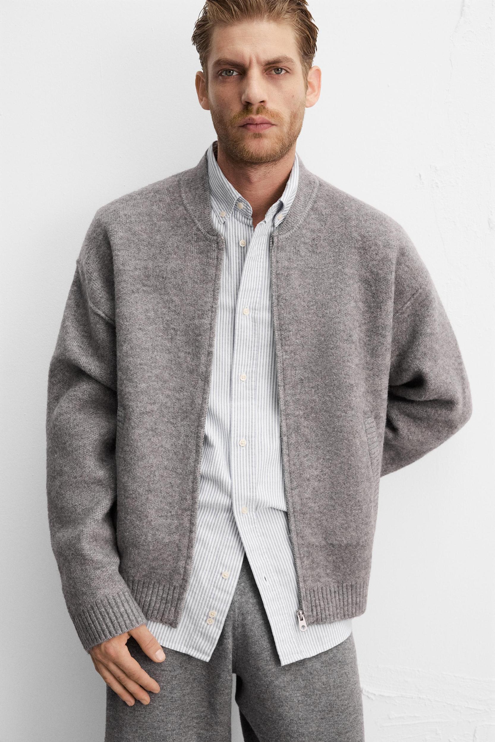 ZIPPERED KNIT JACKET Product Image