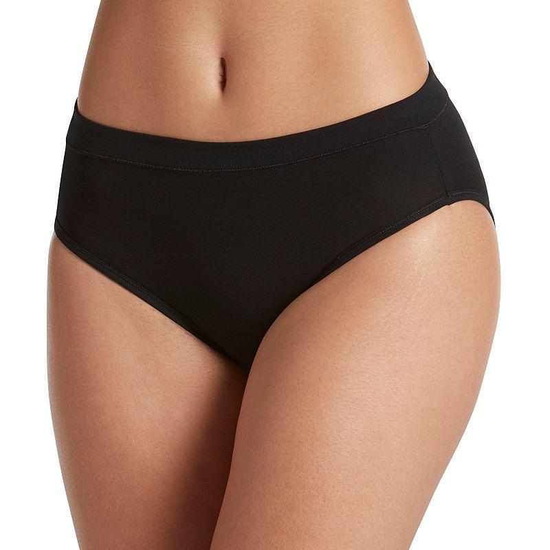 Women's Jockey® Cotton Stretch Hi-Cut Panty 1555, Just Past Black Product Image