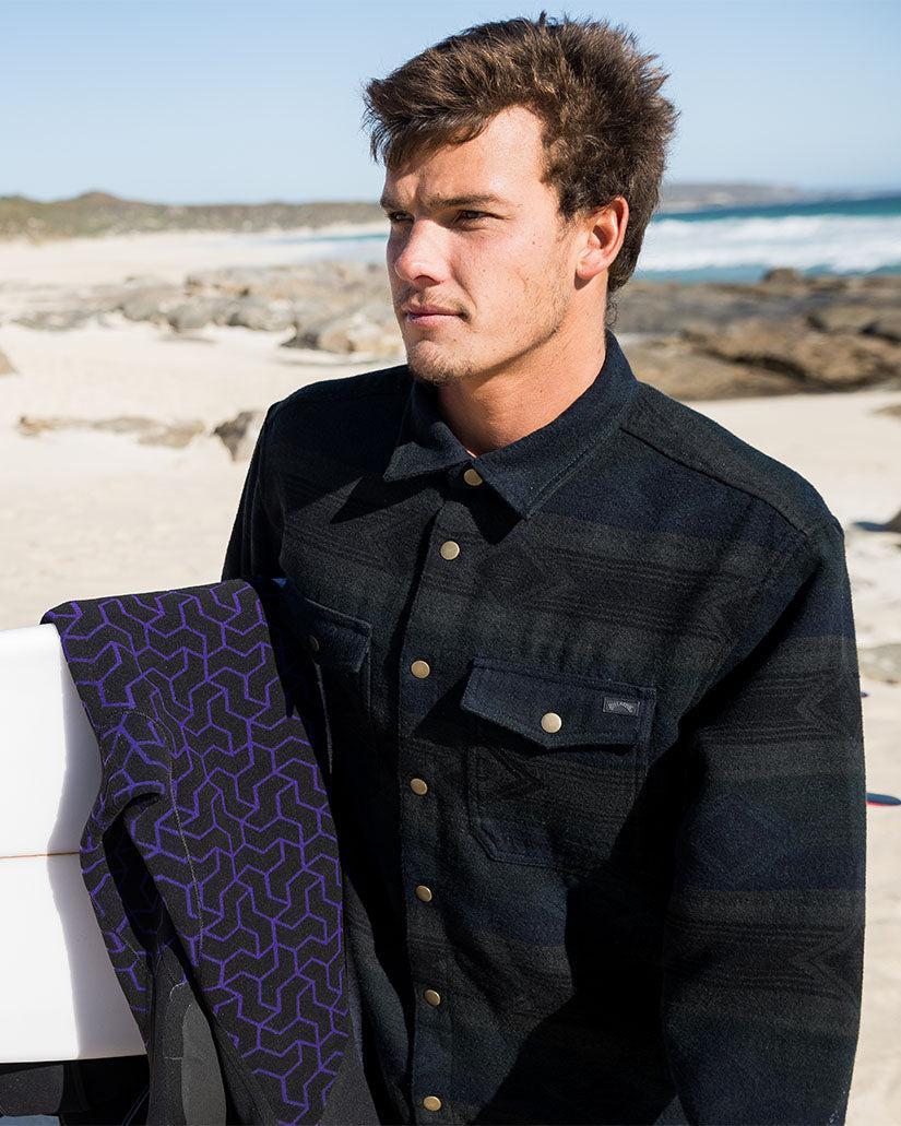 Lodge Long Sleeve Flannel Shirt - Military Male Product Image