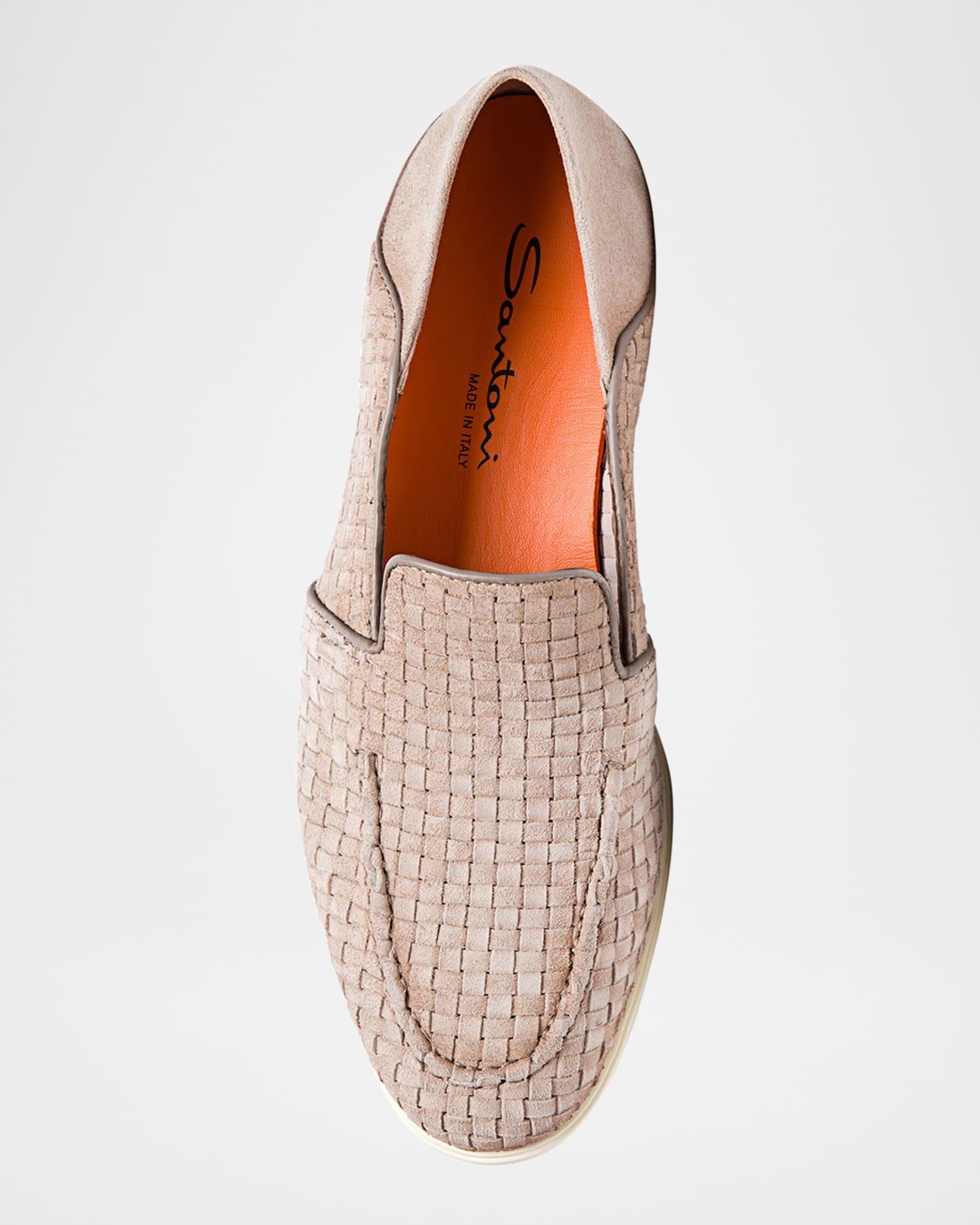 Men's Theo Woven Suede Loafers Product Image