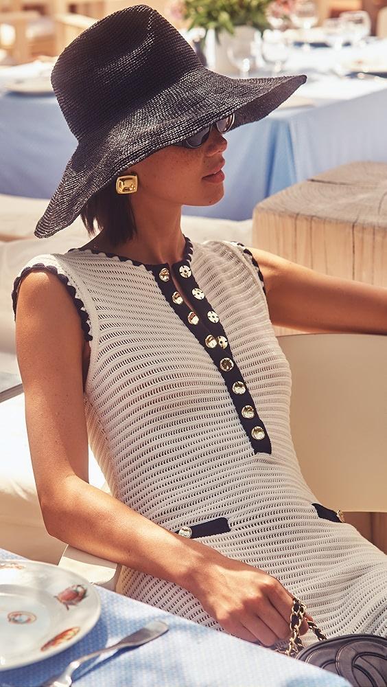 Self Portrait Cream Crochet Contrast Trim Mini Dress | Shopbop Product Image