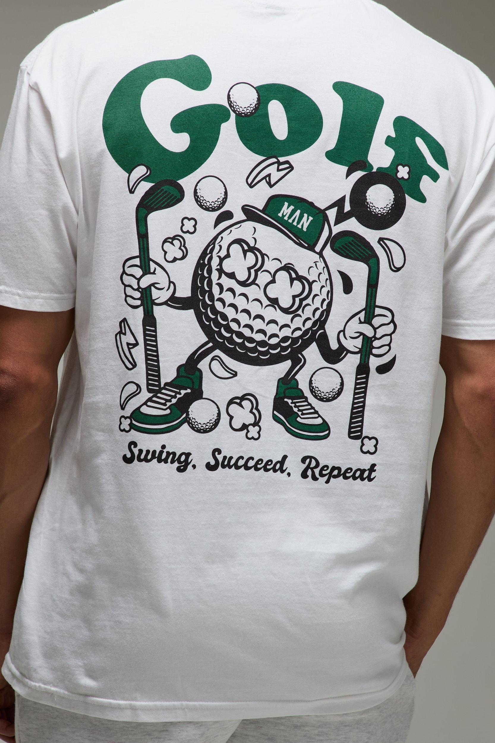 Man Active Golf Oversized T-shirt | boohooMAN USA Product Image