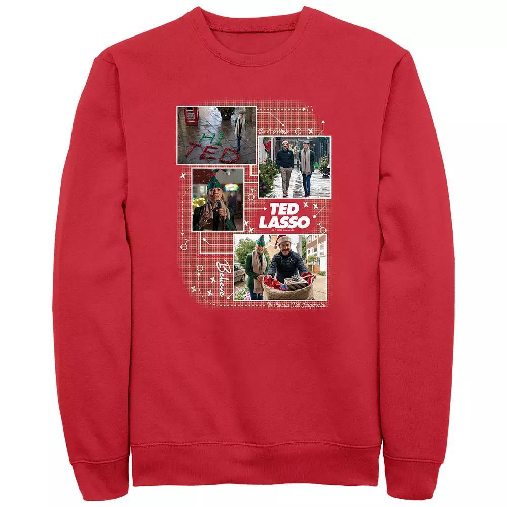 Men's Ted Lasso Christmas Game Plan Graphic Fleece, Size: Small, Red Product Image