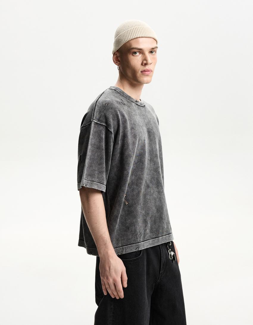 Ripped short sleeve T-shirt Product Image