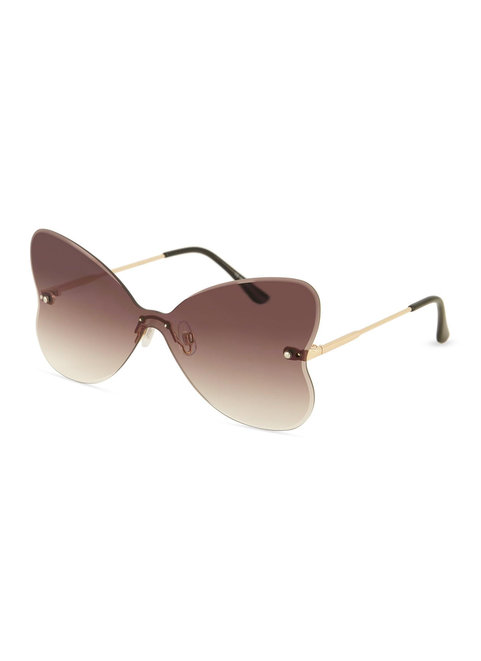 Heart Shape Rimless Shield Sunglasses Female Product Image