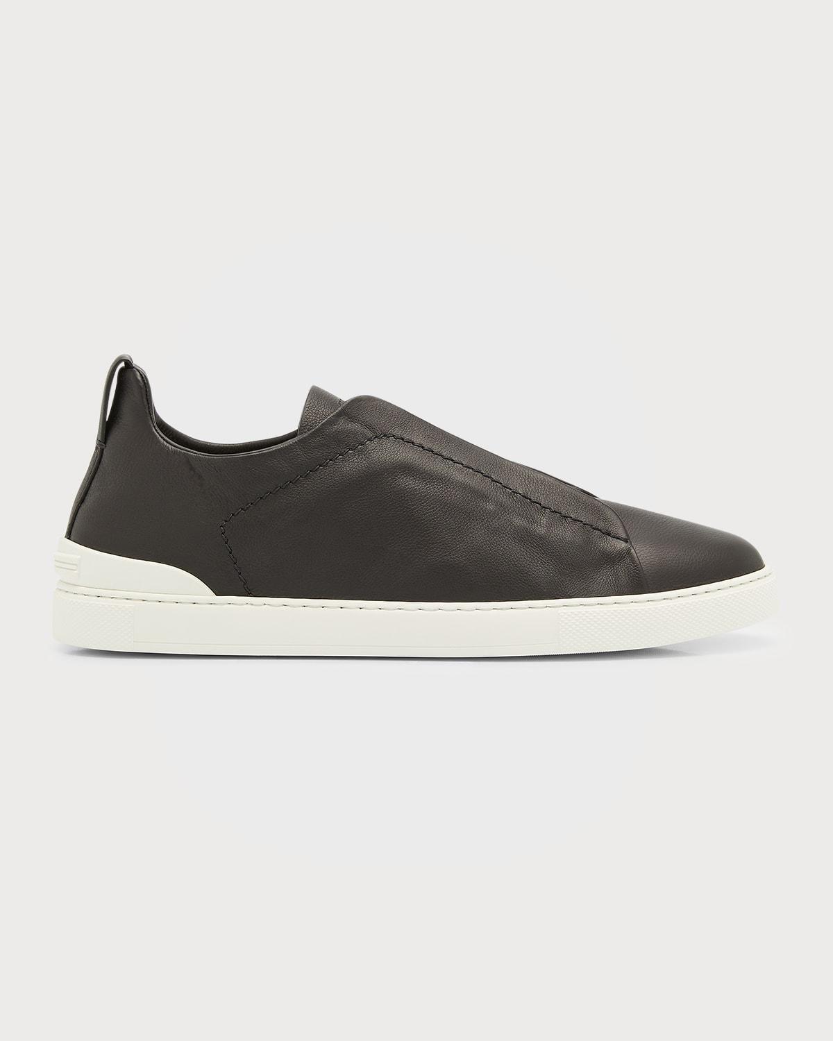 Mens Triple Stitch SECONDSKIN Leather Slip-On Sneakers Product Image