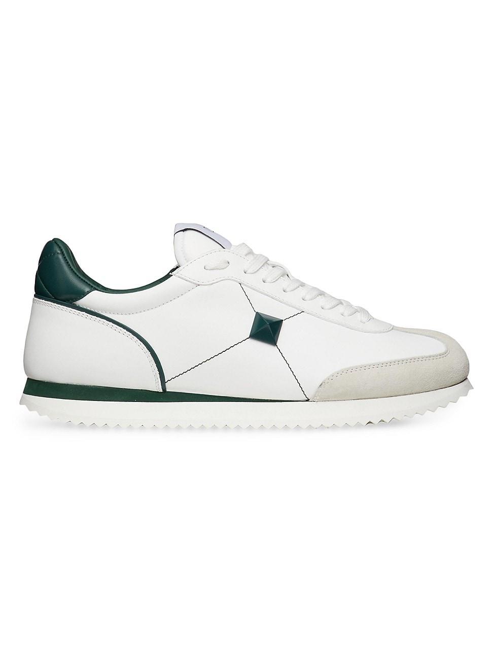 Mens Stud Around Low-Top Calfskin And Nappa Leather Sneakers Product Image