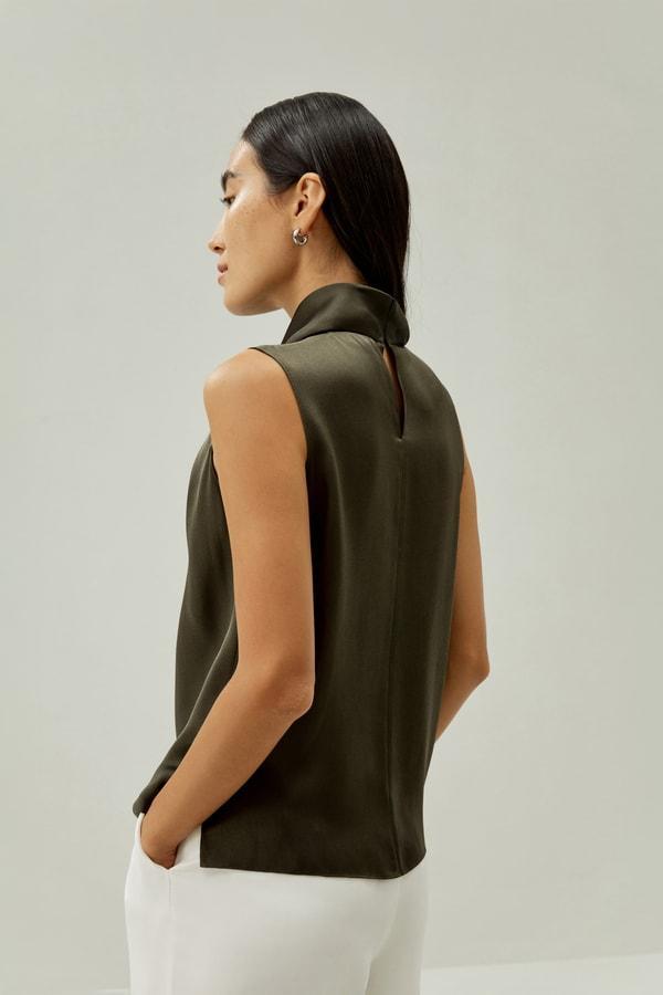 Asymmetrical Sleeveless Cowl Neck Top Product Image