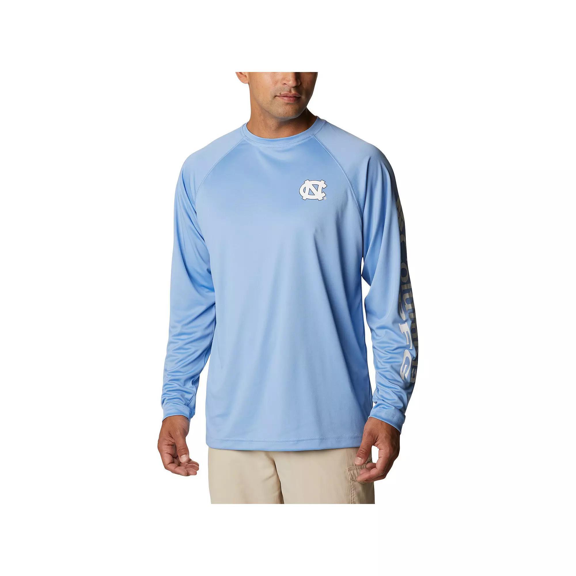 Men's Columbia Carolina Blue North Carolina Tar Heels Terminal Tackle Omni-Shade Raglan Long Sleeve T-Shirt, Size: Large Product Image