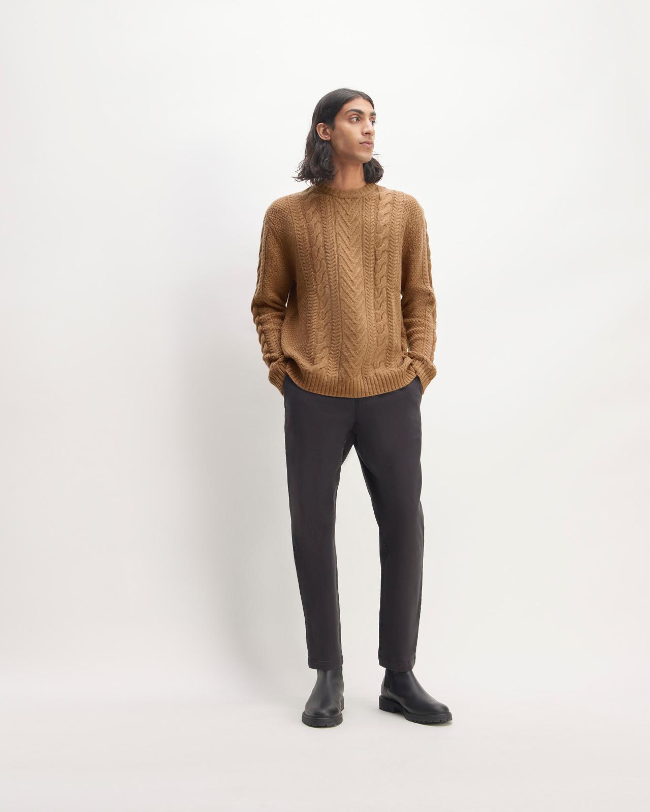 The Felted Merino Cable-Knit Crew Product Image