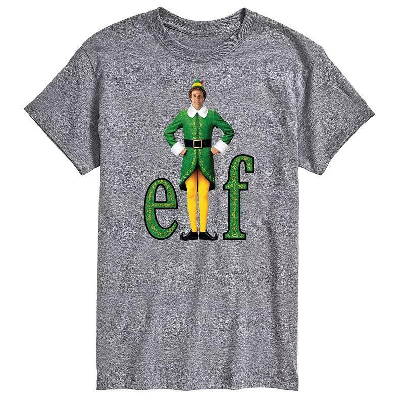 Men's Elf With Buddy Tee, Size: Large, Gray Product Image