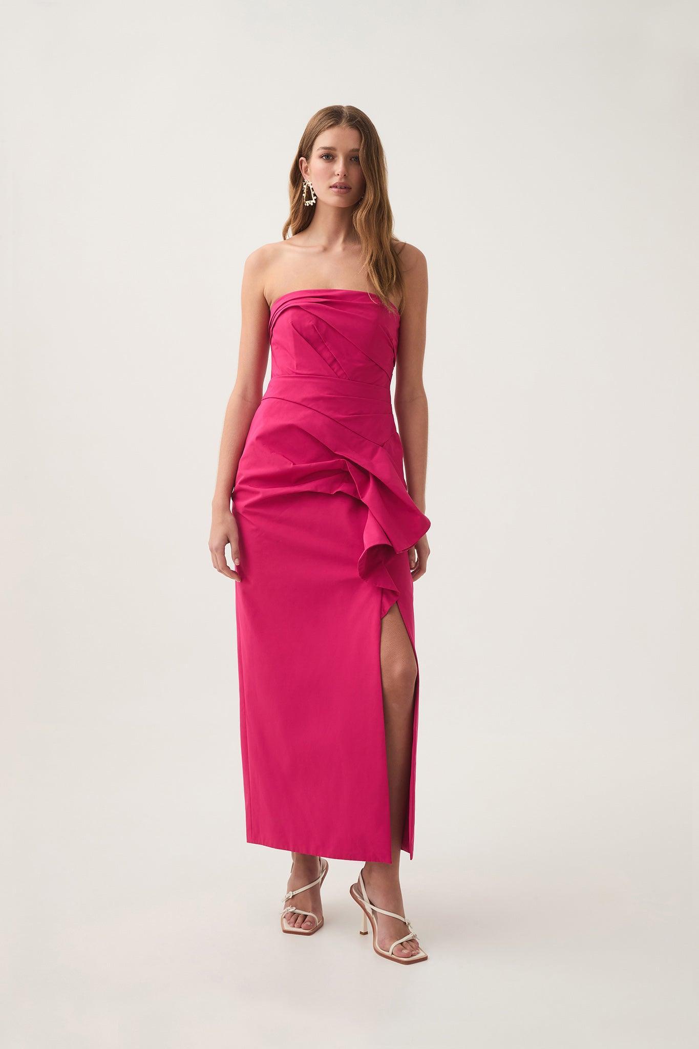 Roma Draped Midi Dress Product Image