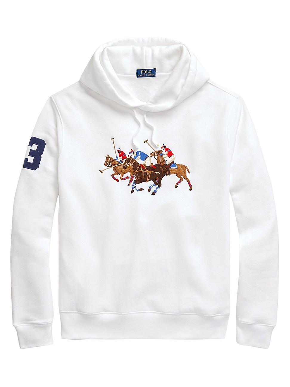 Polo Ralph Lauren Triple-Pony Fleece Hoodie Men's Sweatshirt Product Image