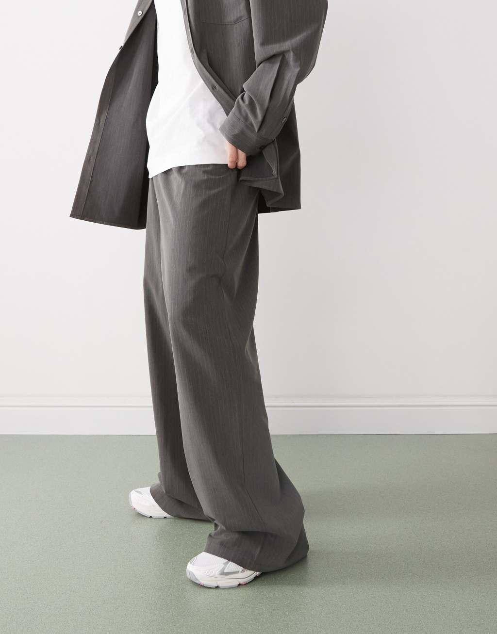 COLLUSION tailored pull-on pants in pinstripe Product Image