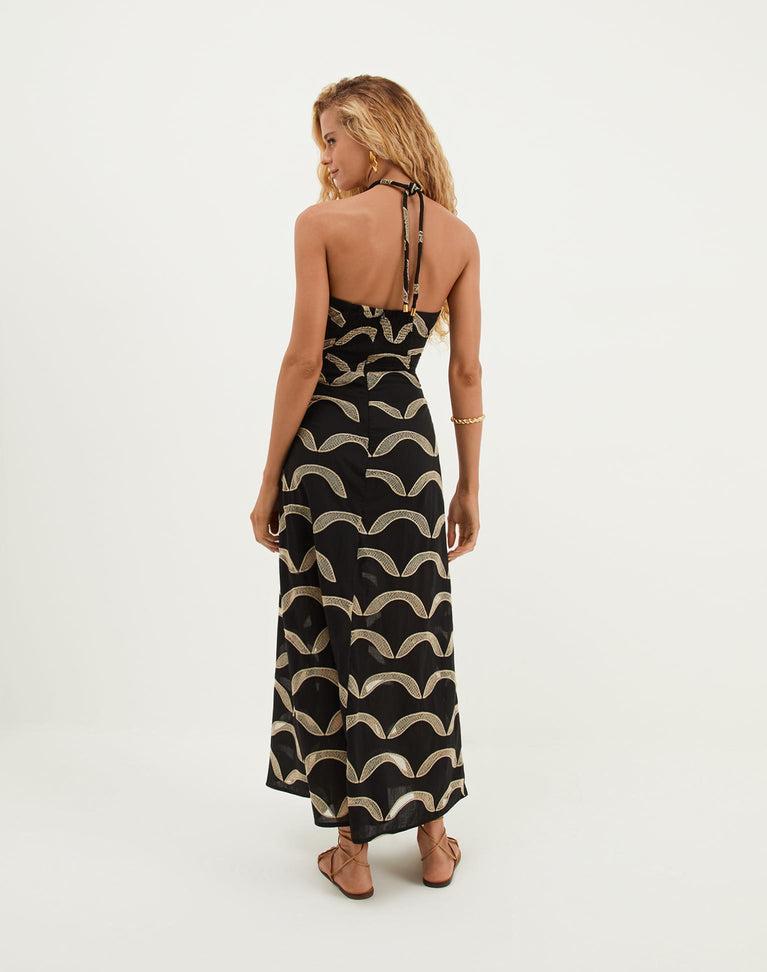 Eyelet Aila Long Dress - Black Product Image