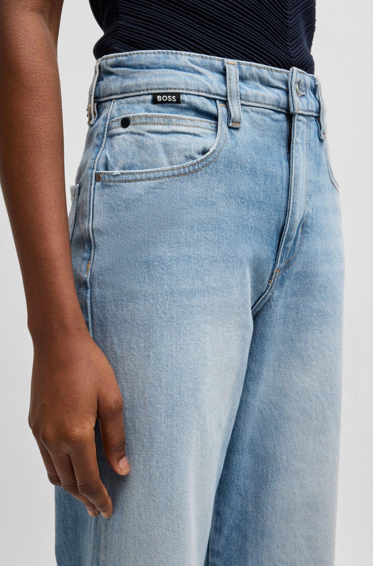 BOSS - Flared-leg jeans in blue comfort-stretch denim - Light Blue Product Image