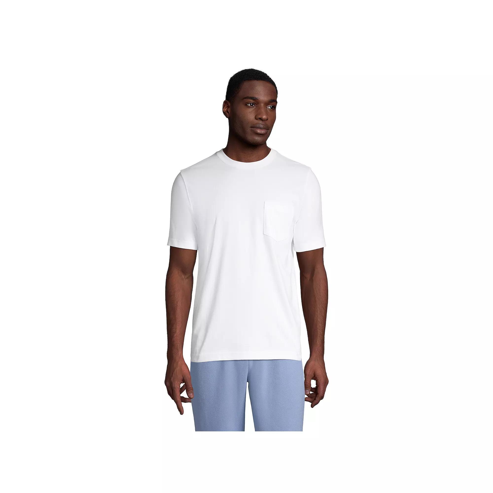 Big & Tall Lands' End Short Sleeve Super-T Pocket Tee, Men's, Size: 3XB, Radiant Blue Product Image