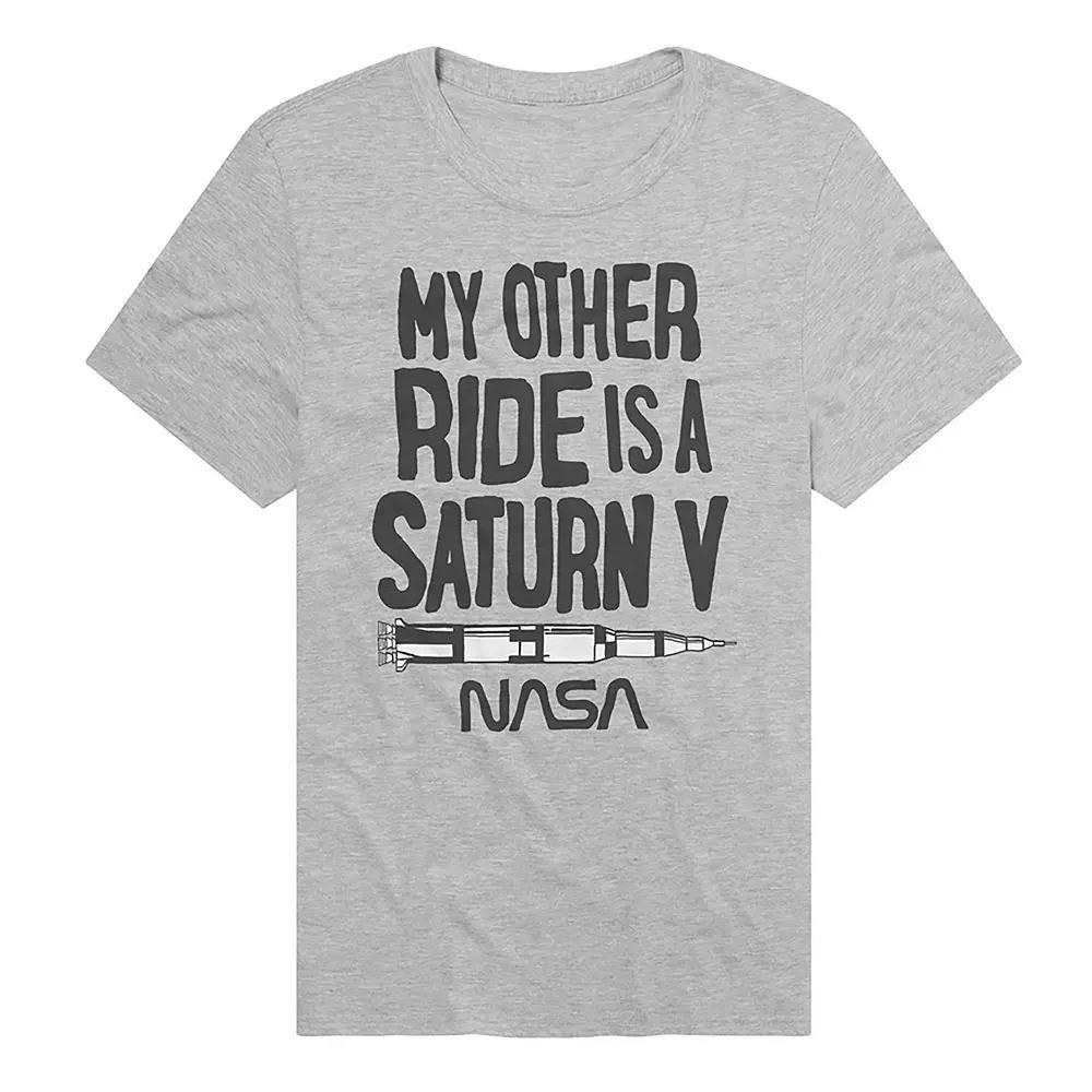 Men's NASA My Other Ride is a Saturn V Graphic Tee, Size: XL, Athletic Grey Product Image