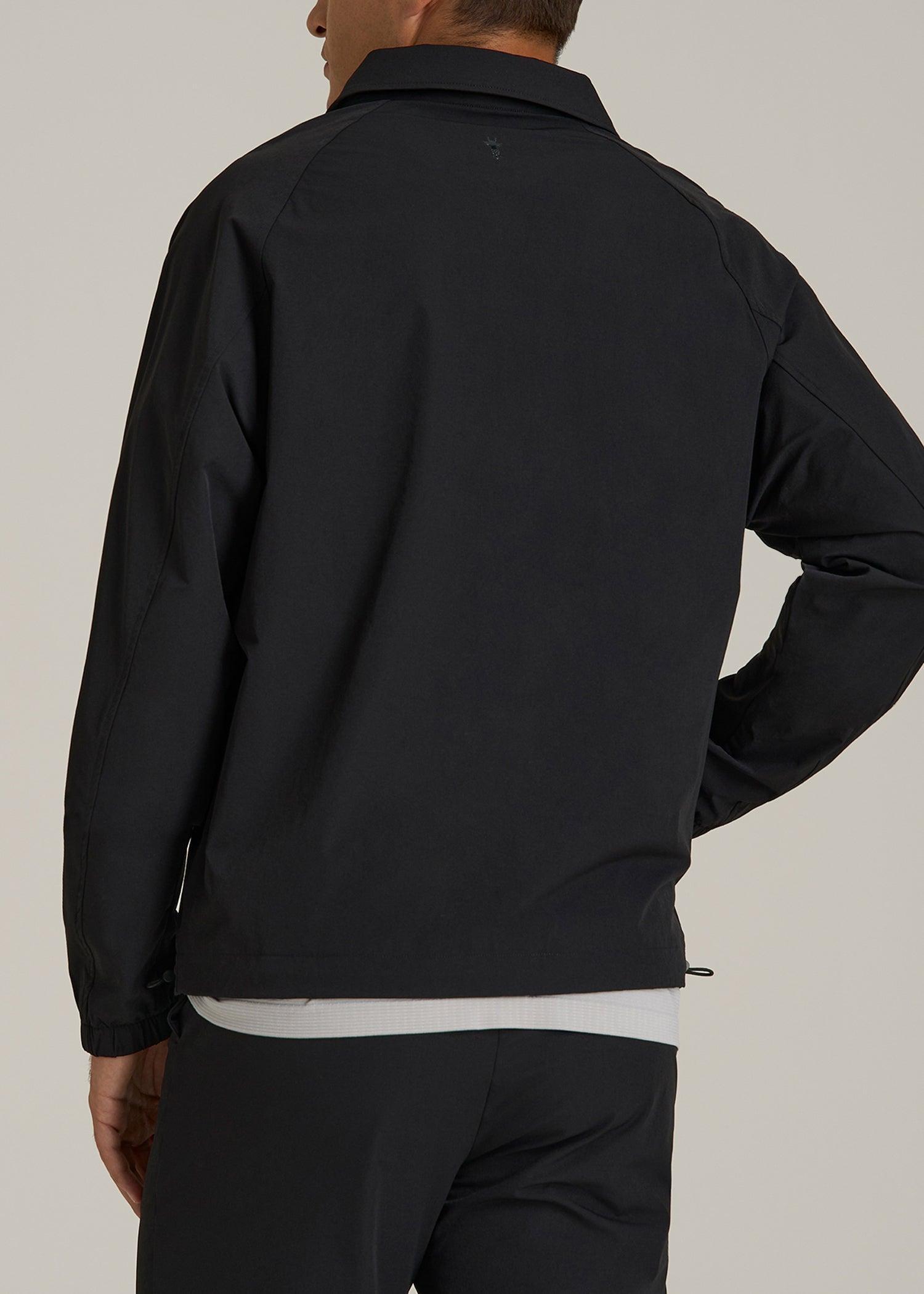 Flex Nylon Coach's Jacket for Tall Men in Black Male Product Image