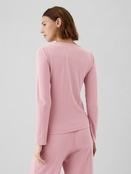 Pointelle Henley PJ Shirt Product Image