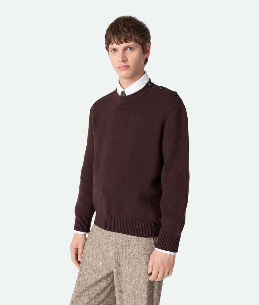 Men's Compact Wool Sweater in Ebony Product Image