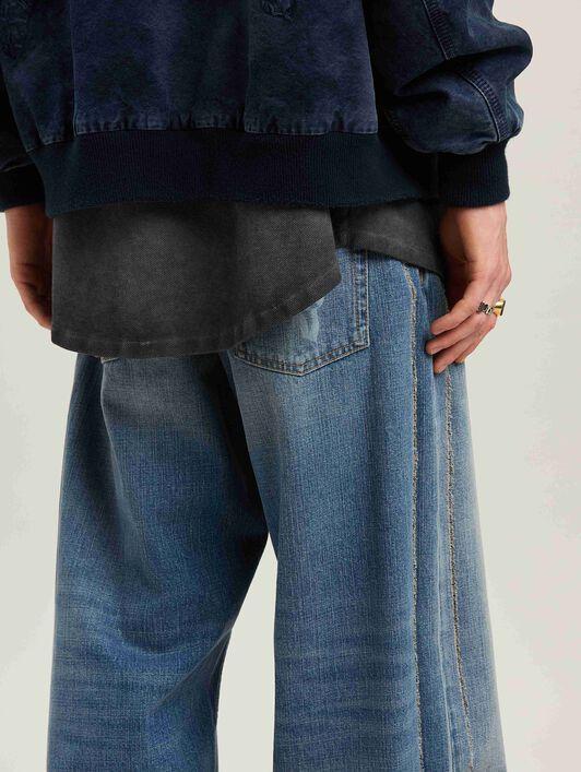 CURVED LOGO LOOSE 5 POCKETS LIGHT BLUE - Product Image