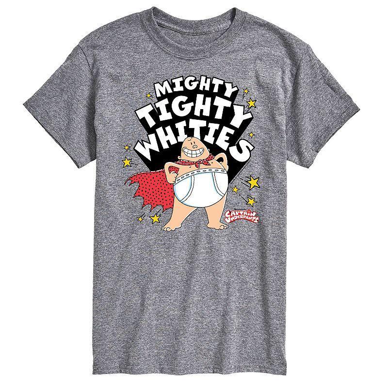 Men's Captain Underpants Mighty Tighty Whities Graphic Tee, Size: XS, Gray Product Image