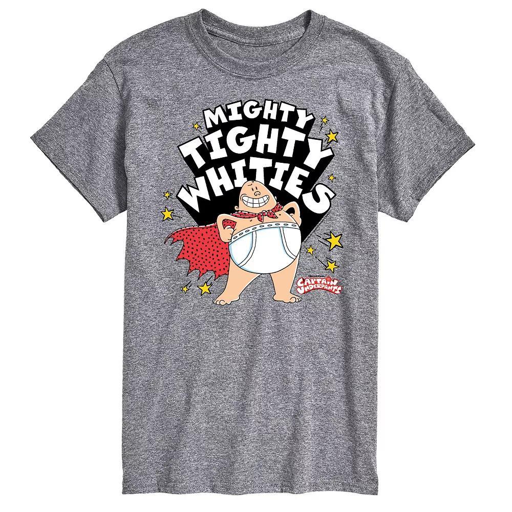 Men's Captain Underpants Mighty Tighty Whities Graphic Tee, Size: XS, Gray Product Image