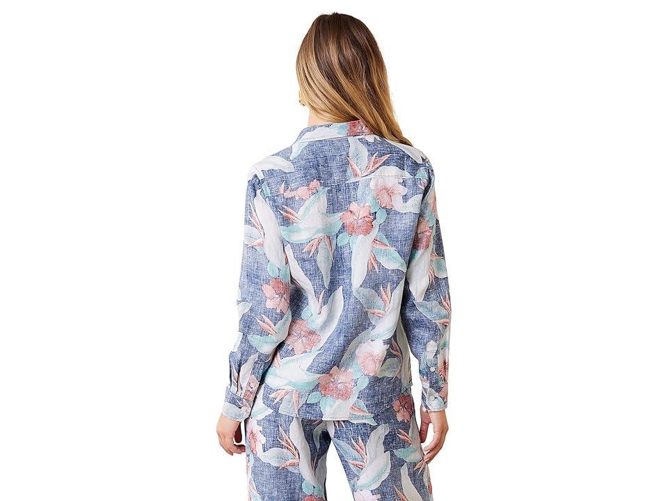 Tommy Bahama Cardona Blooms Long Sleeve Shirt (Deep Space) Women's Blouse Product Image