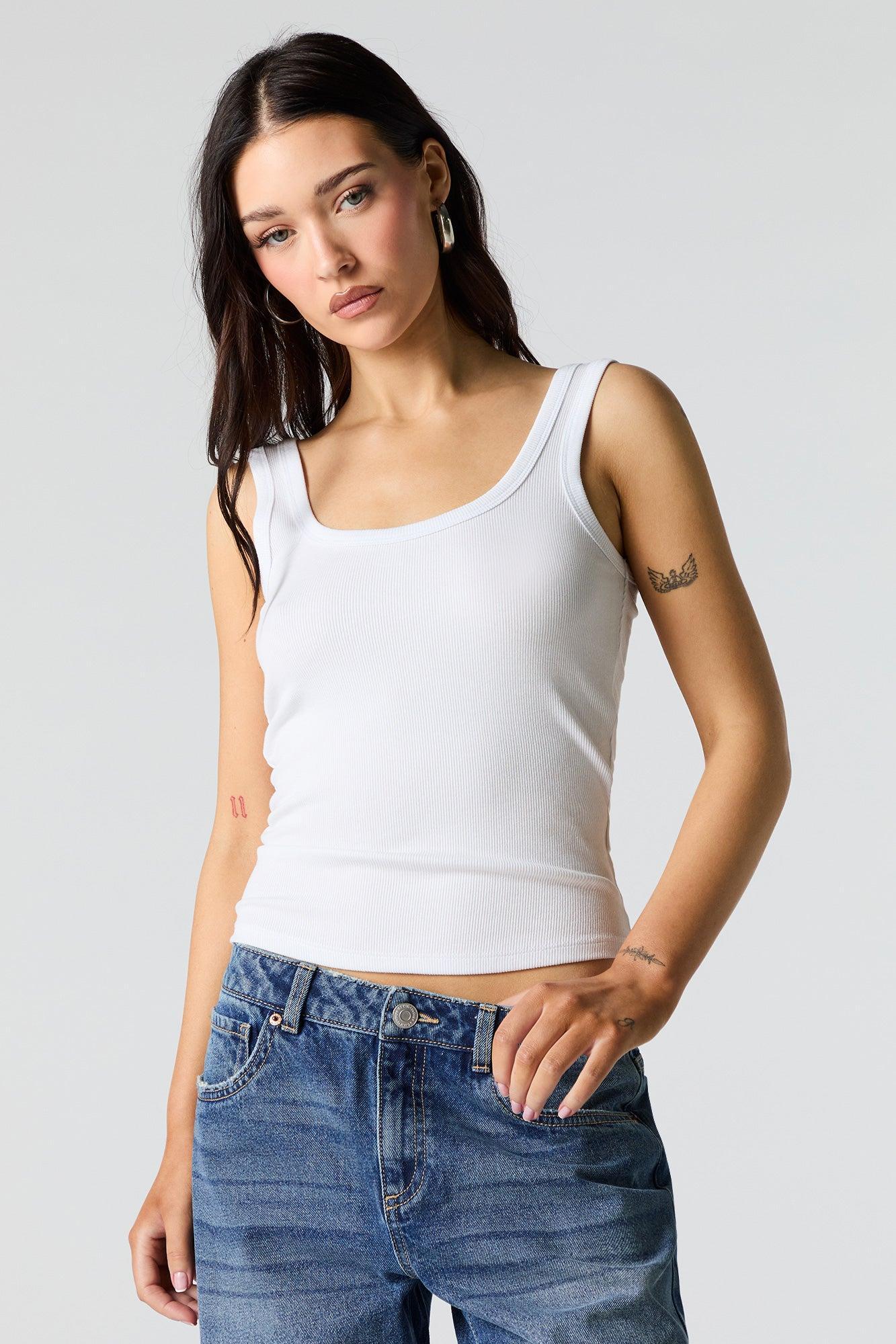 Ribbed Scoop Neck Tank Female Product Image