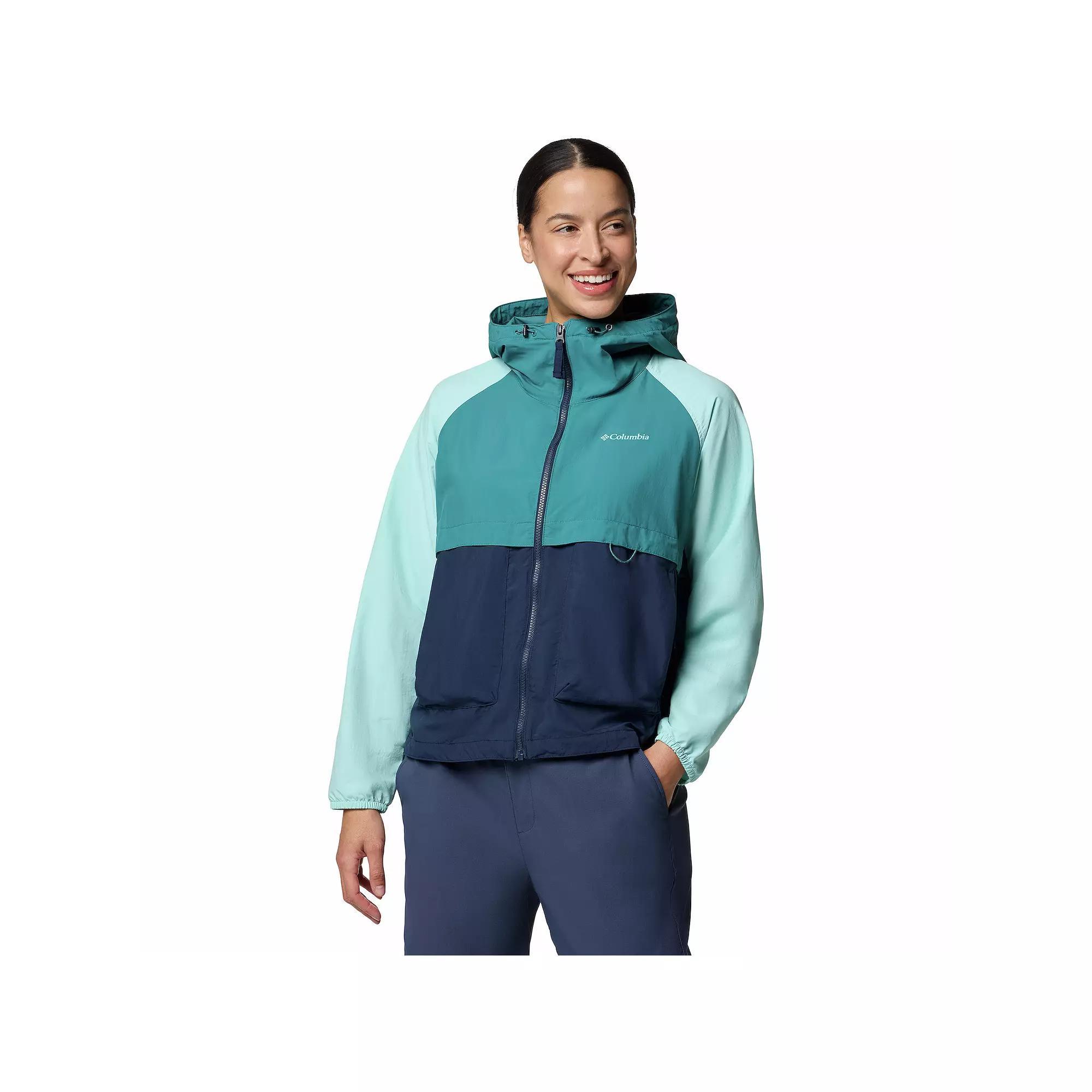 Women's Columbia Spire Valley Omni-SHIELD™ Windbreaker Jacket, Size: XXL, Clematis Blue Spray Product Image