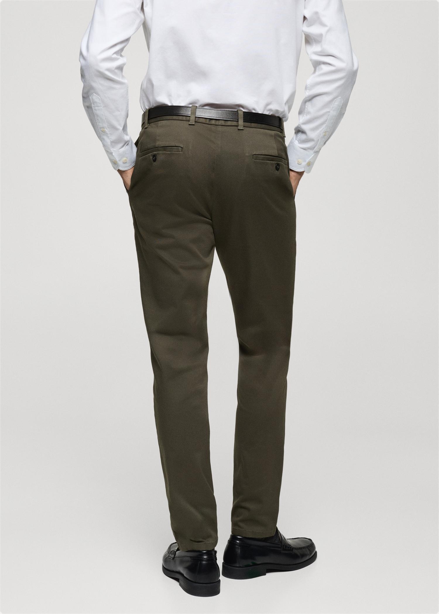 Barna slim-fit twill chino pants - Men | MANGO USA Product Image
