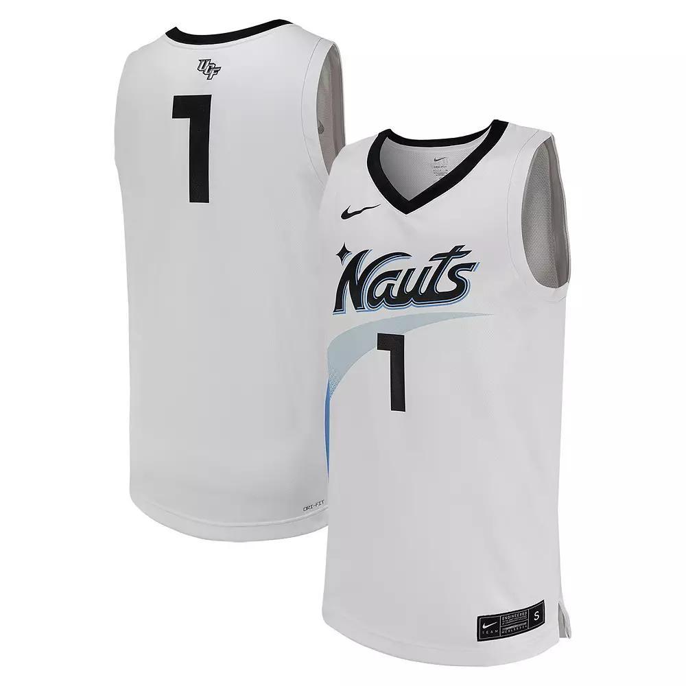 Men's Nike #1 White UCF Knights Replica Basketball Jersey, Size: Large Product Image
