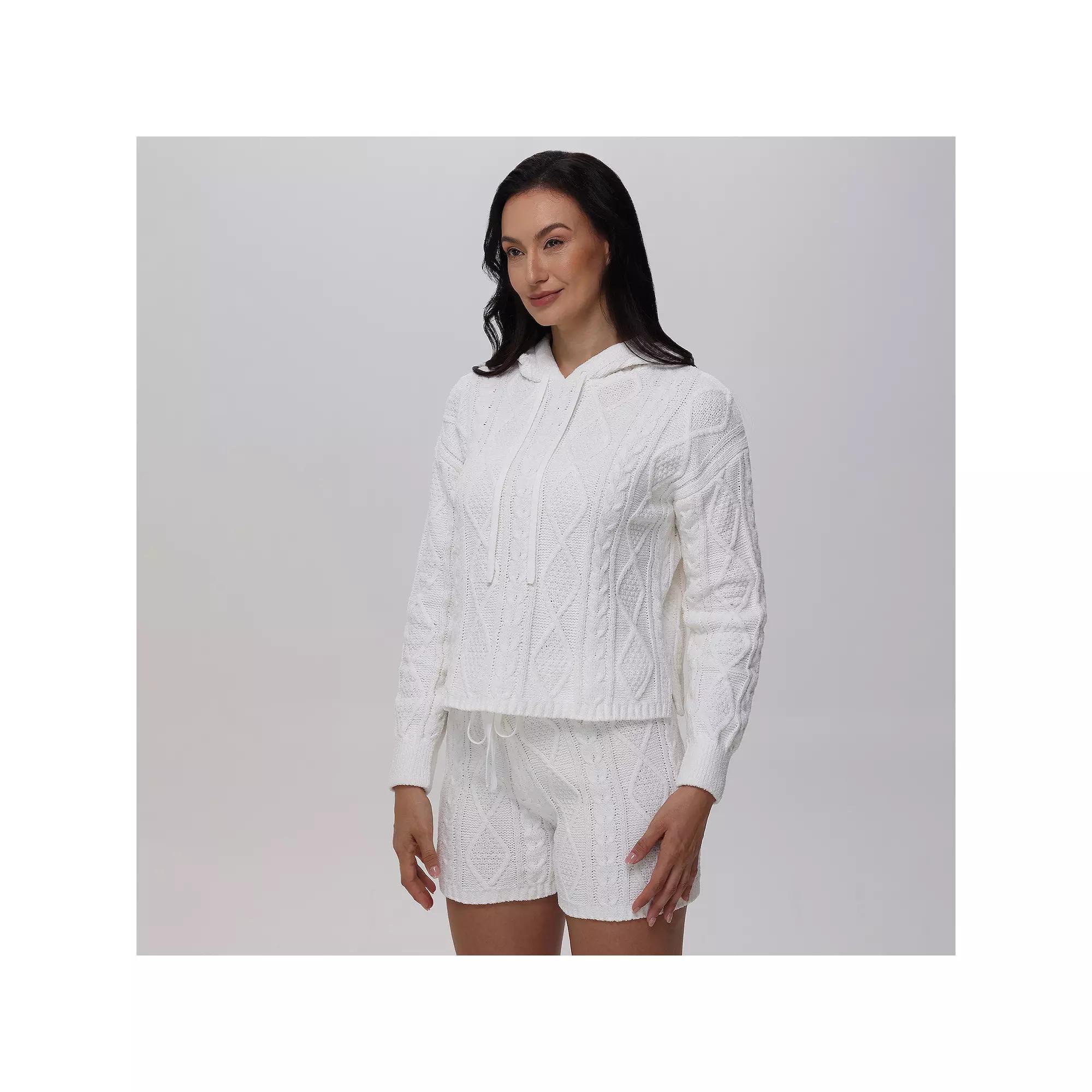 Women's Adyson Parker Pajama Sweater & Pajama Shorts Set, Size: Medium, Salt Product Image