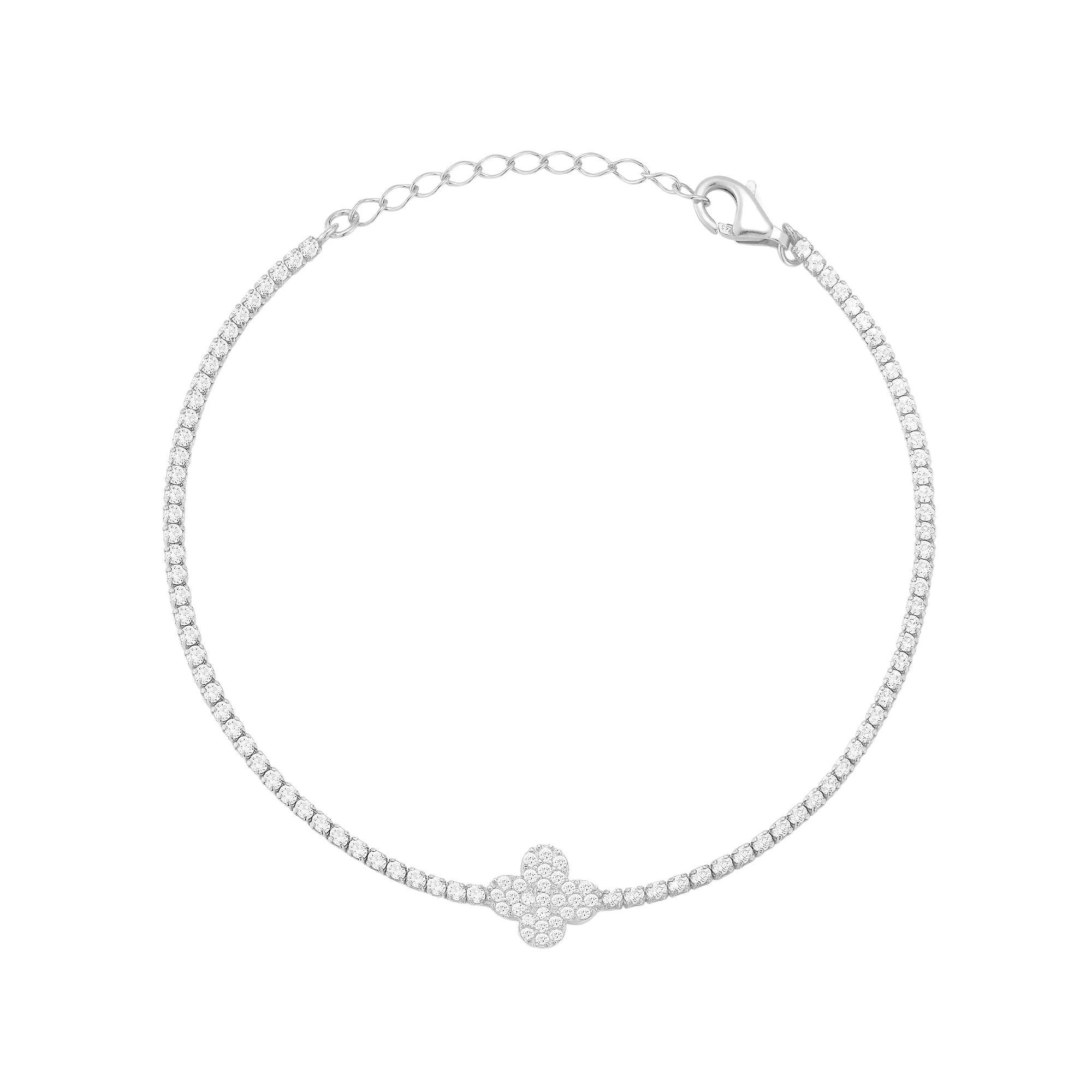 Sunkissed Sterling Cubic Zirconia Heart Tennis Bracelet, Women's, Size: 7", Silver Tone Product Image