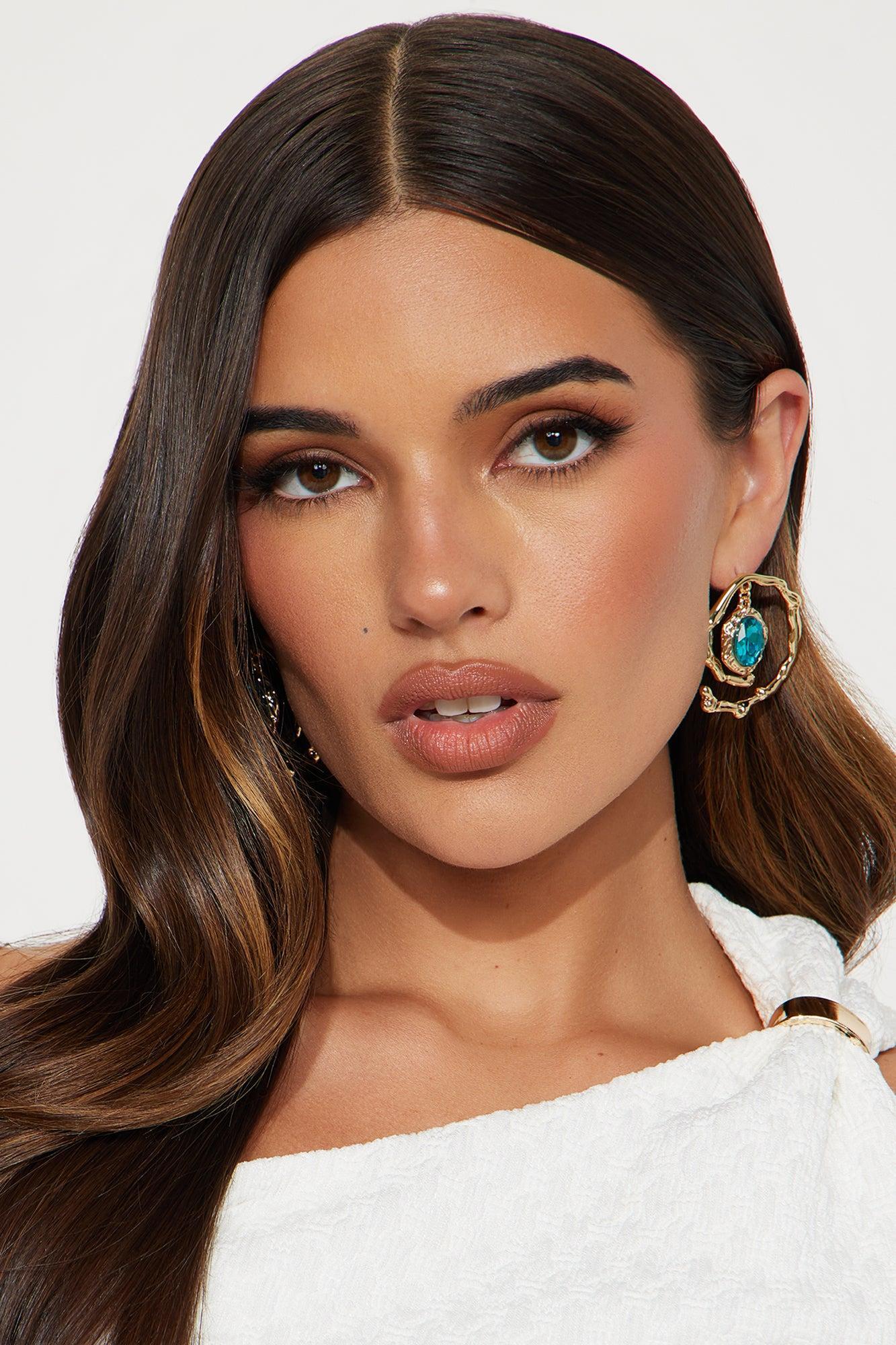 Aqua Dreams Drop Statement Earrings - Aqua Product Image