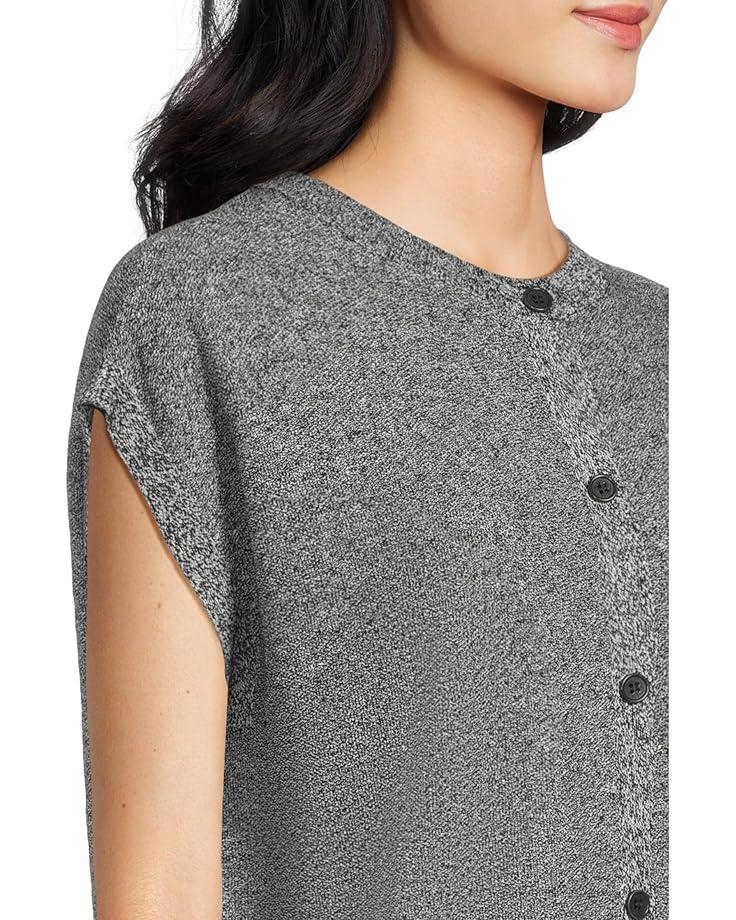 Cotton Blend Stripe Stitch Bateau Neck Box Top Product Image