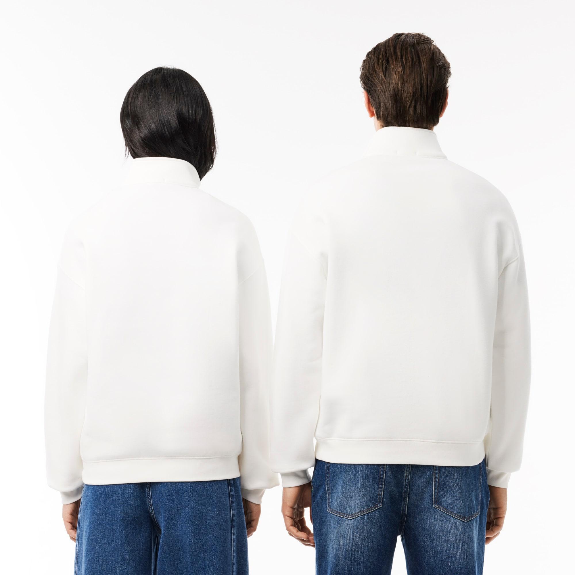 Unisex Loose Fit Badge Accent Half-Zip Sweatshirt Product Image