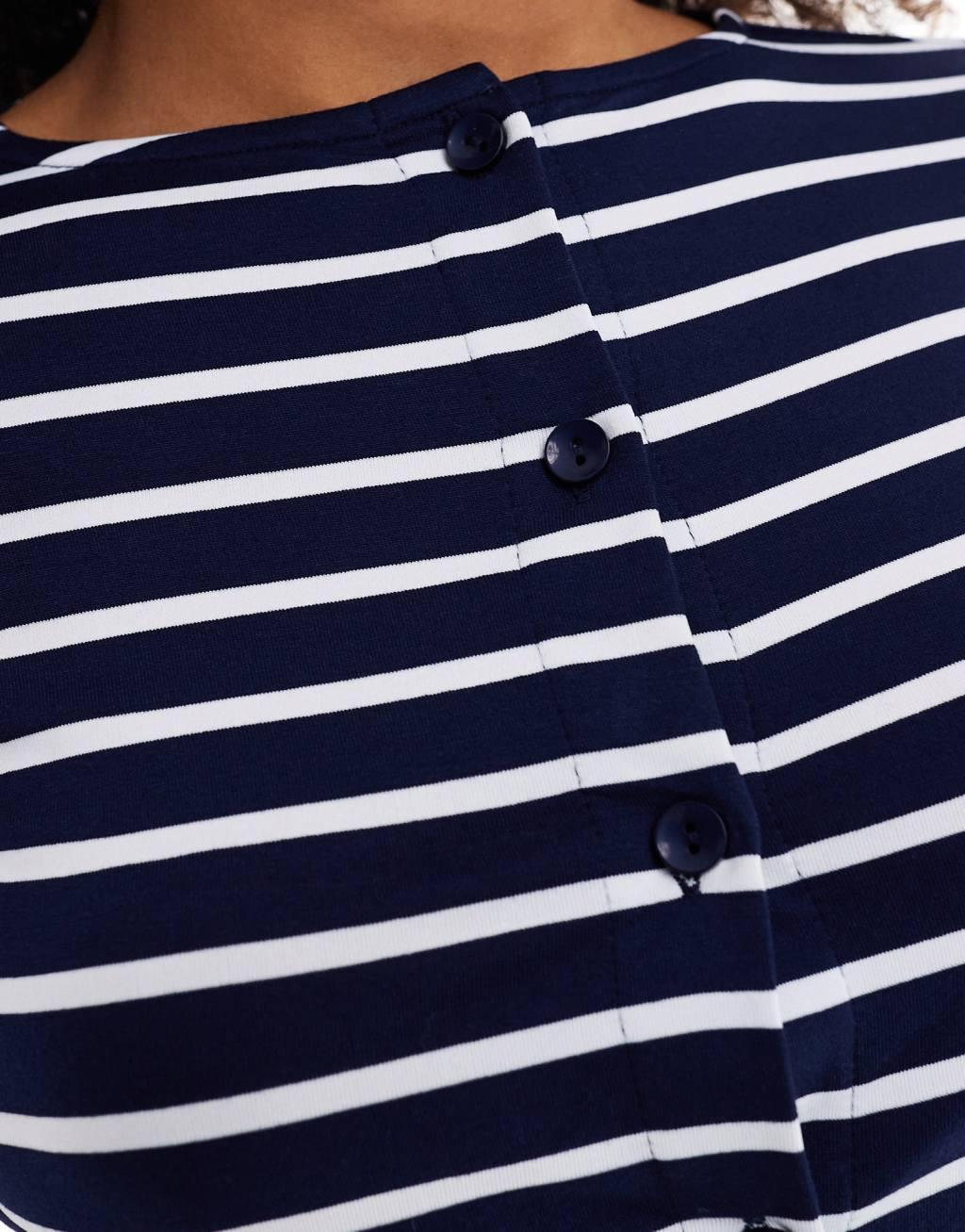ASOS DESIGN striped shrunken cardigan in navy - part of a set Product Image