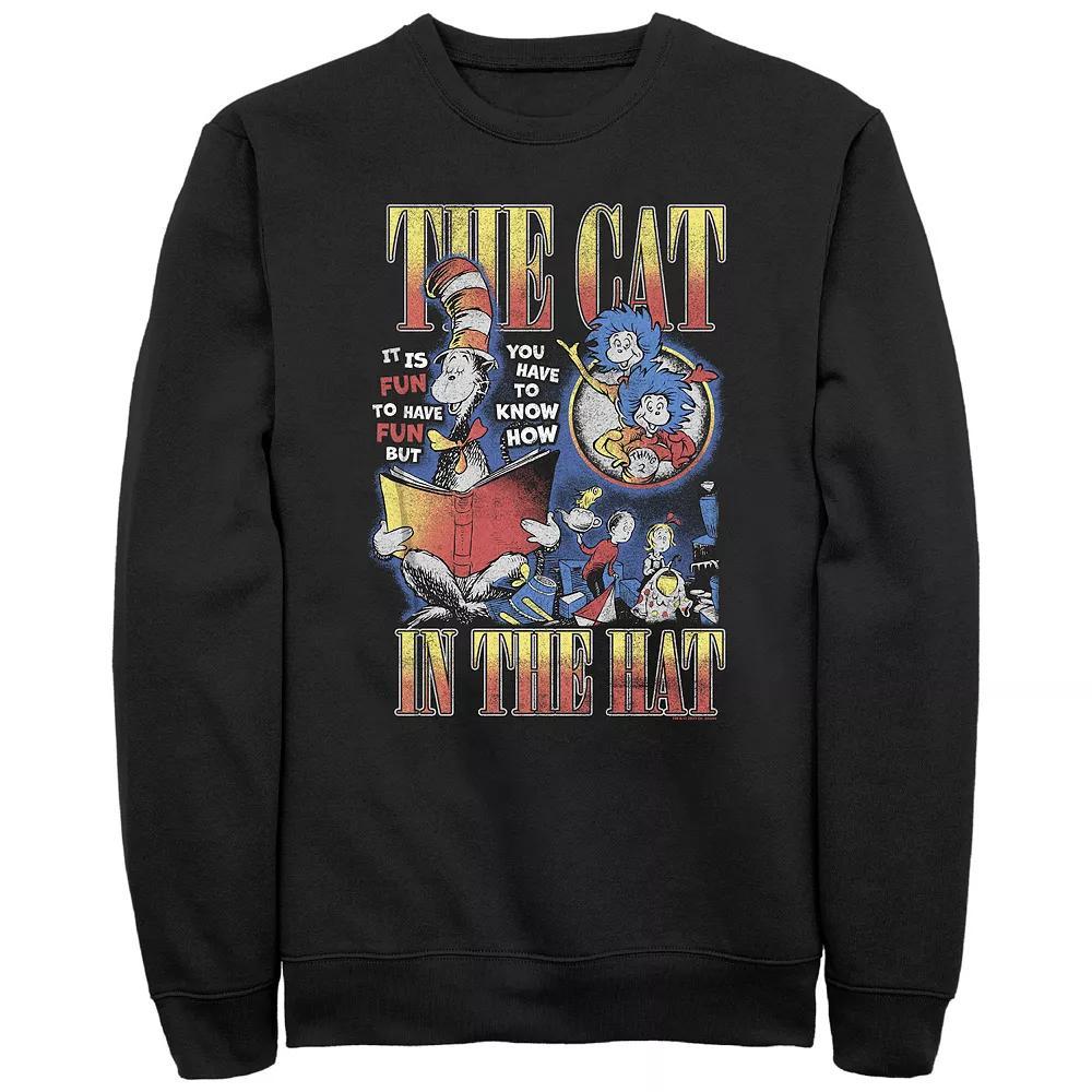 Men's Dr. Seuss The Cat In The Hat Graphic Fleece, Size: Large, Black Product Image