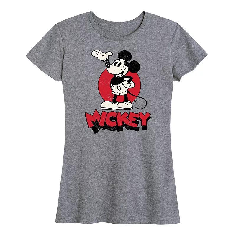 Disney's Mickey Mouse Women's Heritage Graphic Tee, Size: Medium, Grey Royal Blue Product Image