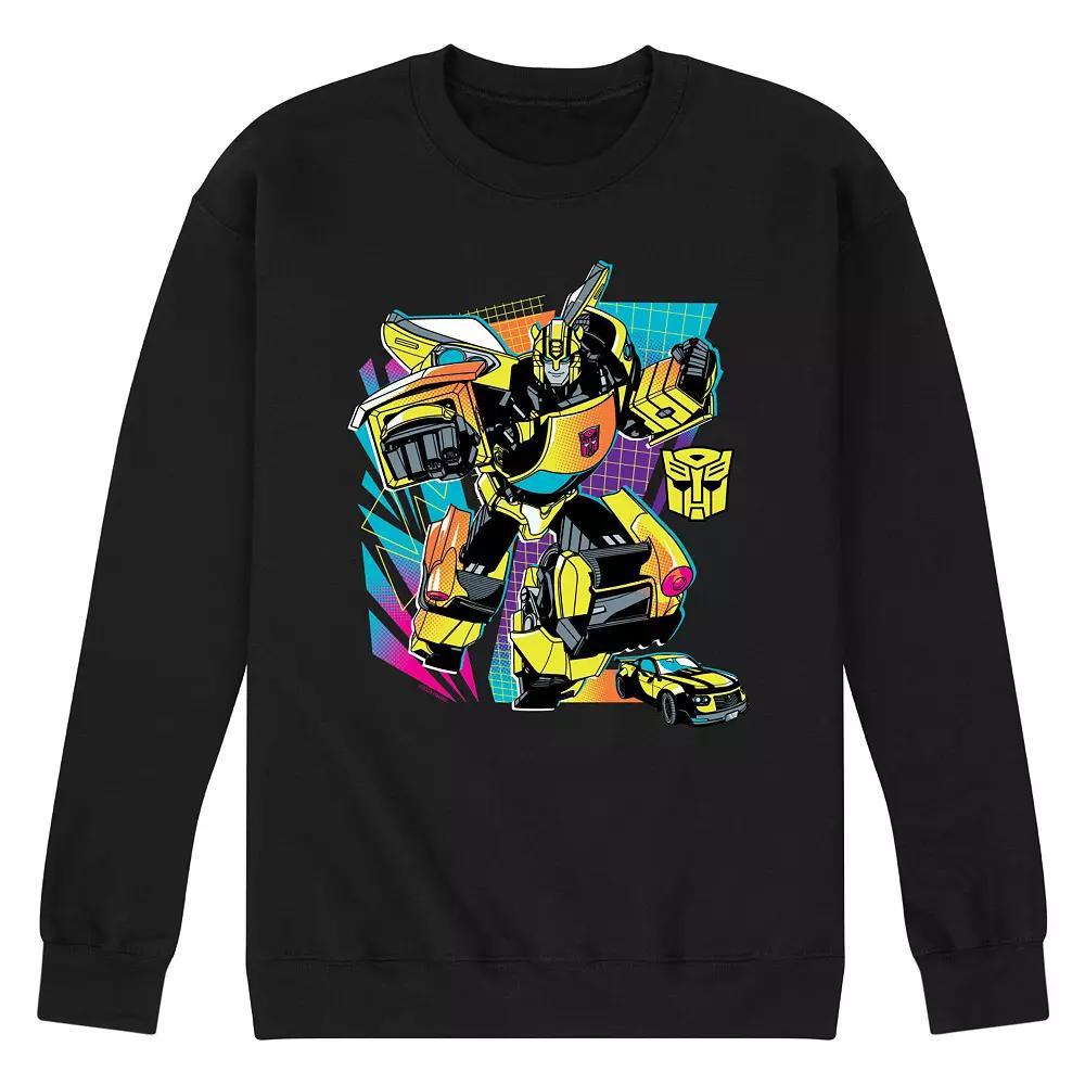 Mens Transformers Bumblebee Fleece Sweatshirt Grey Gray Product Image